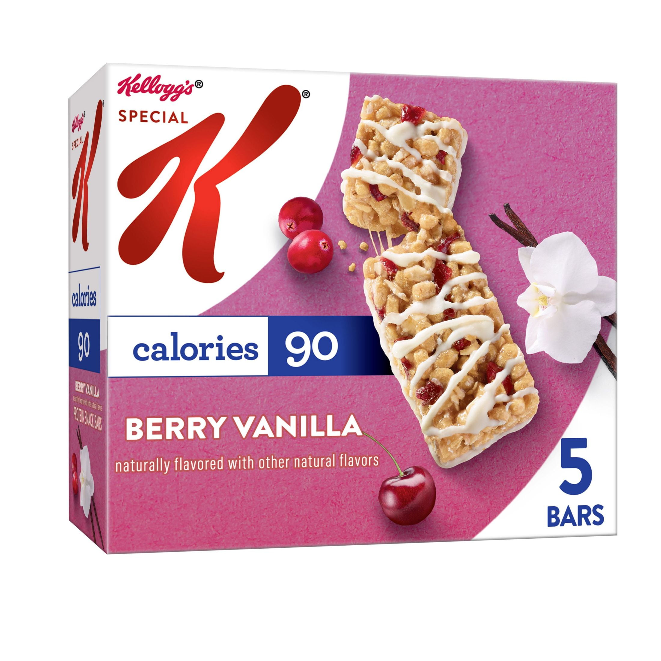 Kellogg's Special K Berry Vanilla Chewy Protein Snack Bars, 4.4 oz, 5