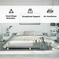 thumbnail image 6 of vidaXL Upholstered Bed Frame with Slats, No Boxspring Needed, Light Gray Fabric King Bed, 6 of 10
