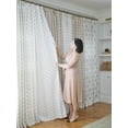thumbnail image 5 of TWOPAGES Light Filtering 52 X 108 Inches Long Drape 1 Panel Pinch Pleat Linen Blend Curtain for Bedroom, Large Block Fog, 5 of 6
