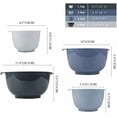 thumbnail image 6 of Nesting Plastic Mixing Bowl Set With Pour Spout, Microwave and Dishwasher Safe, BPA free Non-Slip Base, Set of 4 Size 1.7, 2.5, 3.5 and 4.5qt, Great for Prepping, Baking, Cooking (Haze Blue), 6 of 7