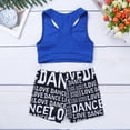 thumbnail image 5 of MSemis Kids Girls Active Set Racer Back Tank Top Booty Shorts Gymnastics Dancing Outfits Blue&Black 7-8, 5 of 5