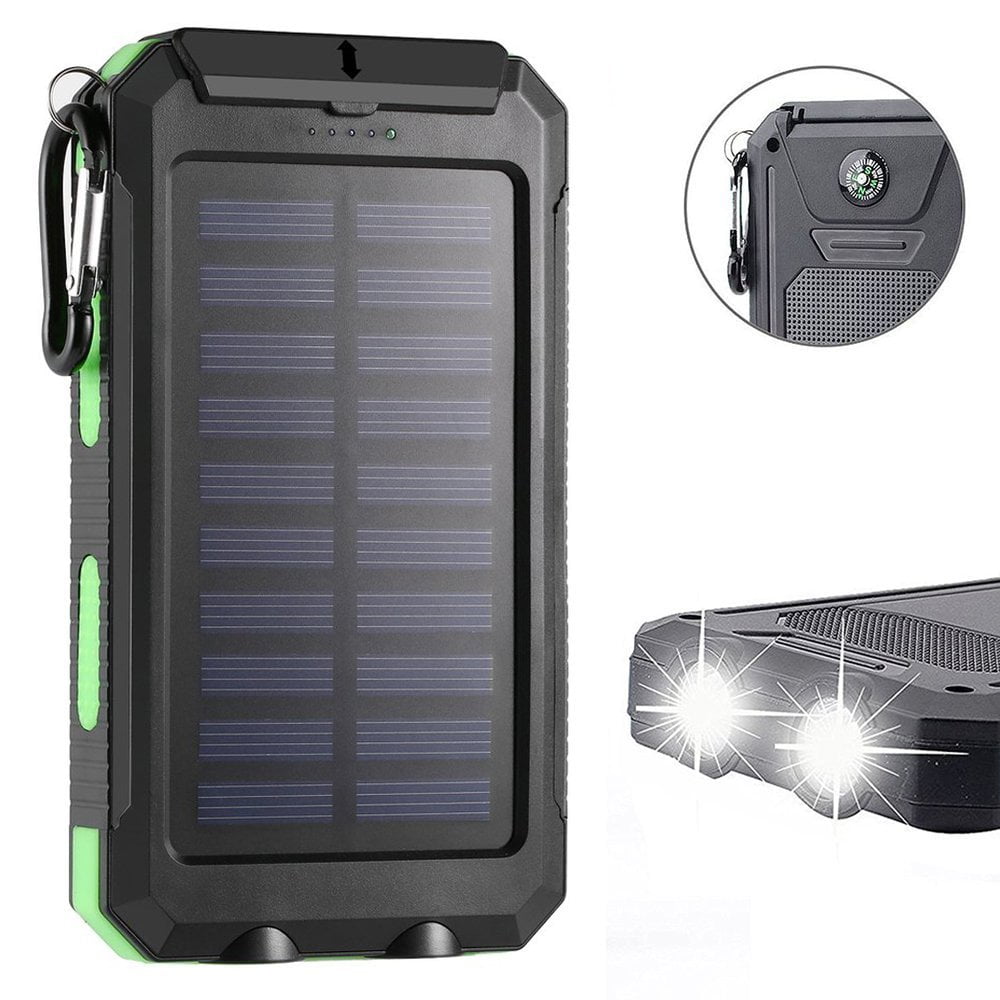 Waterproof 500000mAh 2 USB Portable Solar Battery Charger Solar Power