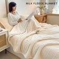 thumbnail image 3 of Soft Plushes Milk Velvet Jacquard Blanket Warm Fluffys Blanket for Couch Bed Sofa, 3 of 18