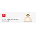 thumbnail image 6 of 1-Light Semi-Flush Mount Ceiling Light, Matte Brass, Frosted Ribbed Glass Shade, Home Improvement, Dining Room, Kitchen, 6 of 11