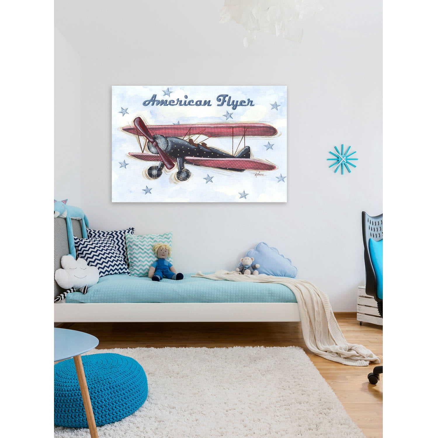 Marmont Hill "American Flyer" by Reesa Qualia Painting Print on Wrapped Canvas