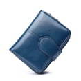 thumbnail image 1 of Minnieouse Cartera de cuero de diseño Simple, monedero plegable para almacenamiento de cambio de dinero, tarjetero de crédito y débito para Carteras Azul claro, 1 of 6