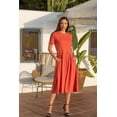 thumbnail image 2 of Midi Dress with Short Sleeves and Pocket Detail, 2 of 11