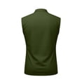 thumbnail image 4 of Ceisia Men's Casual Sleeveless Polo Shirt Solid Color Half Button Collared with Pocket Lightweight Soft Breathable Classic Fashion Vest Top Gifts for Father Green 3X, 4 of 8