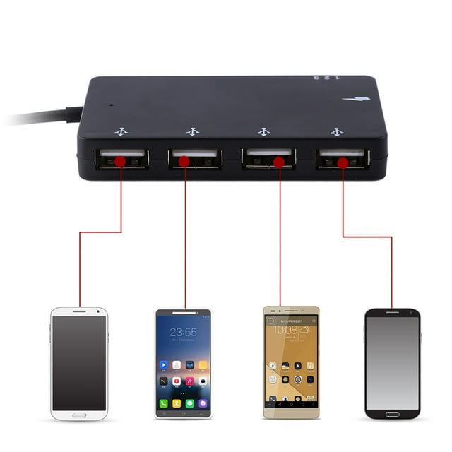Usb Hub, 4 Port Micro Usb Hub Usb Splitter Usb Extender With USB2.0 OTG Extension Adapter Charging Cable for Smartphone and Tablet