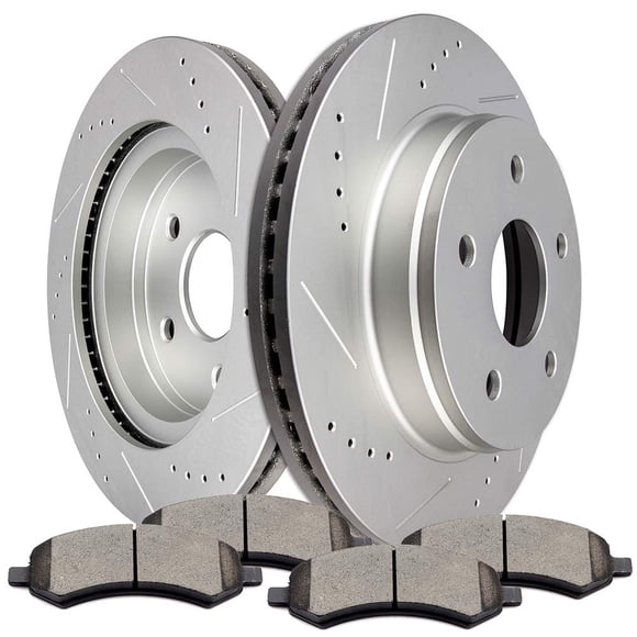 SCITOO Brake Kit Front Brake Rotors and Ceramic Brake Pads fit for 2007-2009 for Chrysler Aspen,2007-2009 for Dodge for Durango,2006-2010 for Dodge for Ram 1500,2011-2018 for Ram 1500