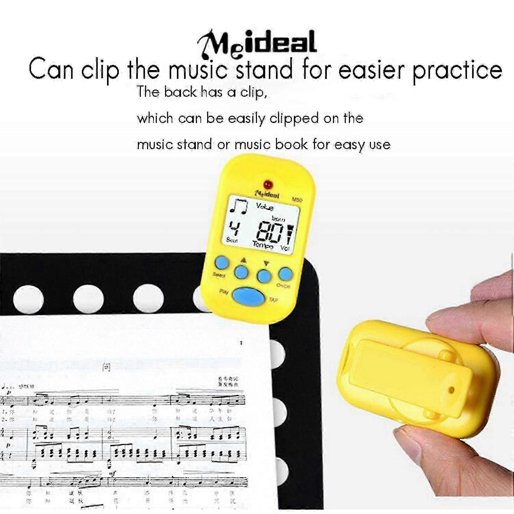 Mini Professional Metronome M50 Digital LCD Clip-on Digital Tuner for Piano Guitar Accessories Ped