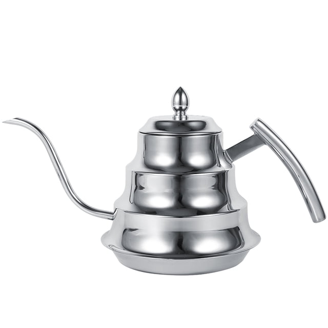 Cafetera de Acero Inoxidable Nikou Cuello de Cisne 1,2 L Plateada