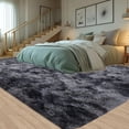 thumbnail image 2 of Soft Fluffy Area Rug for Bedroom, Indoor Modern Tie-dyed Black&grey Plush Shaggy Rugs 5x7 Feet, Non-Slip Fuzzy Shag Floor Carpet for Living Room, Throw Rugs for Home Decor, 2 of 15