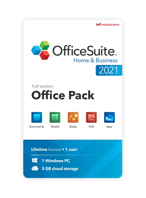OfficeSuite Home & Business 2021 | Lifetime License | Compatible with Word, Excel, PowerPoint & PDF for Windows