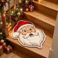 thumbnail image 4 of Santa Claus Shape Bath Rug, Shaggy Soft and Absorbent Bath Rug, Non-Slip Thick Plush Machine Washable Dry Bath Mats for Bathroom, Living Room, Tub and Shower Home Decor, 31.49 x 19.68 Inch, 4 of 7