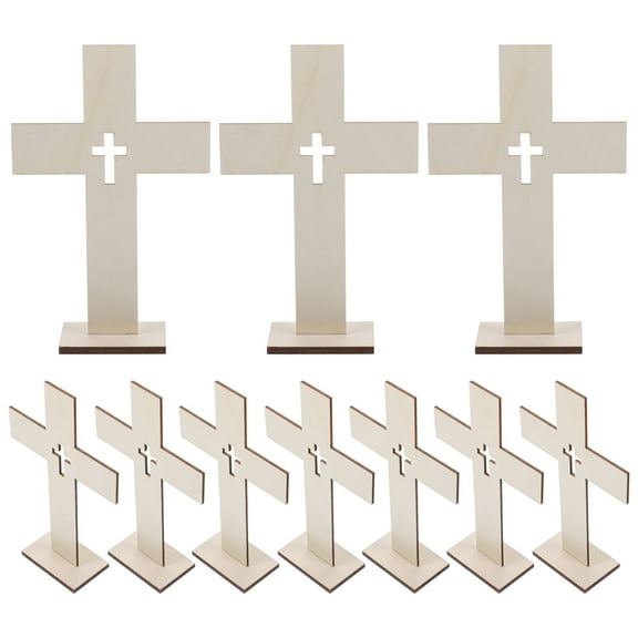 FESTFENDS Religious Cross Decorative Ornaments Multi 10Pcs 6.3X4.1X1.5In