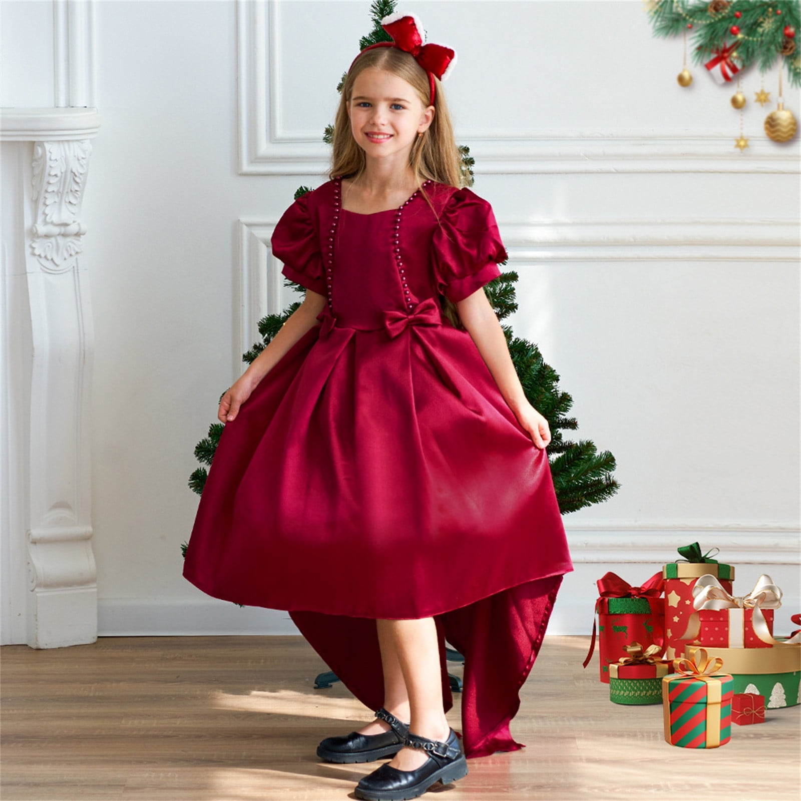 WEAIXIMIUNG Robes pour Filles 14-16 Ans Filles Tout-Petits Noël
