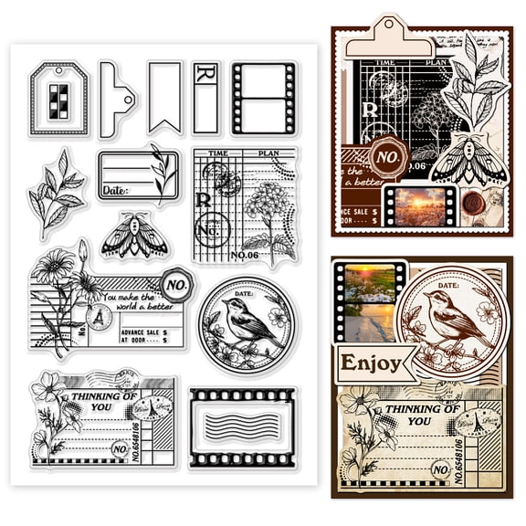 PVC Plastic Clear Stamps for DIY Scrapbooking 160x110mm Plastic Photo Album Decorative Cards Making Mixed Shapes