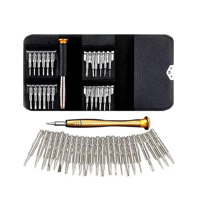 Juego de destornilladores de precisión mini profesionales 25 en 1, kit de reparación para gafas, relojes, iPhone, iPad, teléfonos inteligentes, PC, portátiles, tabletas y dispositivos electrónicos