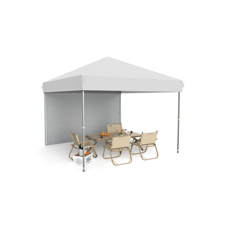 Kselythan 10x10Ft Pop Up Canopy Tent Instant Portable Shelter With 1Pcs Sidewalls 4 Sandbags Easy Outdoor Sun Shade Beach Tent For Events Parties Camping Patio Outdoor Activities