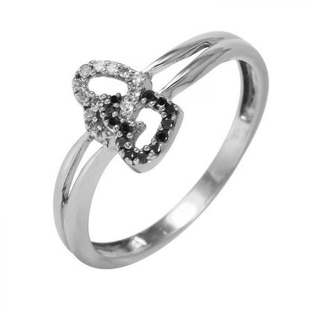 Foreli 0.13CTW Diamond And Black Diamond 10K White Gold Ring MSRP$1880.00