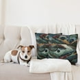 thumbnail image 4 of Ambesonne Lake Throw Pillow Cover 2 Pack, Fibonacci Details Mountains, 20", Raspberry Pale Teal Blue, 4 of 7