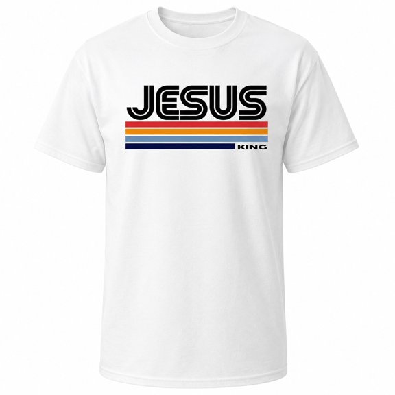 Retro Jesus King Graphic T-Shirt, Unisex Classic Fit Cotton Tee