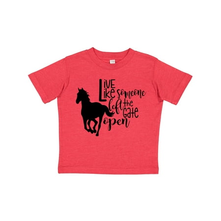 

Inktastic Live Like Someone Left the Gate Open Horse Silhouette Gift Toddler Boy or Toddler Girl T-Shirt
