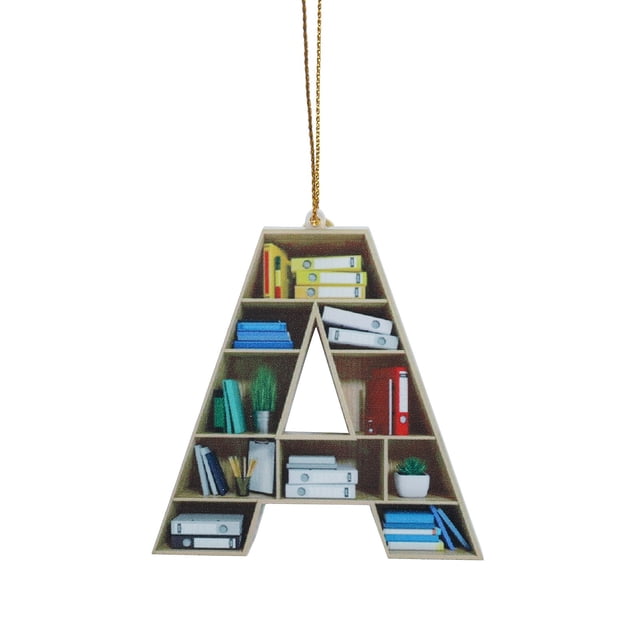 Book Lovers Heart Shaped Bookshelf Pendant Acrylic Ornament Holiday Hats