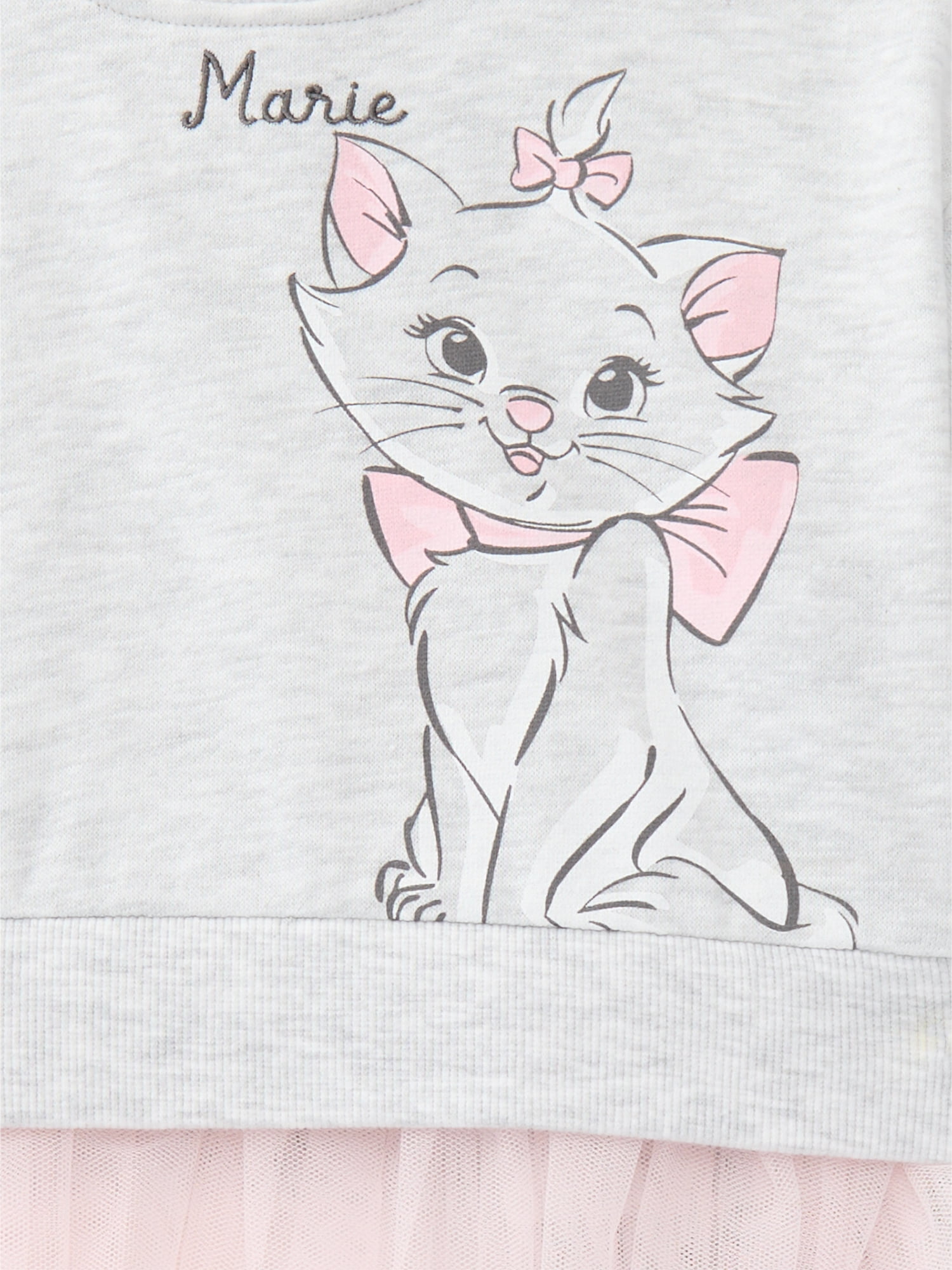 The Aristocats Marie Baby Girls Graphic Tulle Sweatshirt and Printed Leggings with Bow Headband Set, 3-Piece, Sizes 0/3M-24M