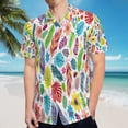 thumbnail image 5 of High Quality Hawaiian Shirts for Men Short Sleeve Aloha Beach Shirt Floral Summer Casual Button Down Shirts Blouses RYFZHS, 5 of 7