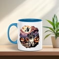 thumbnail image 3 of Spooky Halloween Night Witch Pug Glowing Pumpkins 11oz Accent Two-tone Mug Dog Lover Gifts Coffee Tea Cup - 12015, 3 of 5