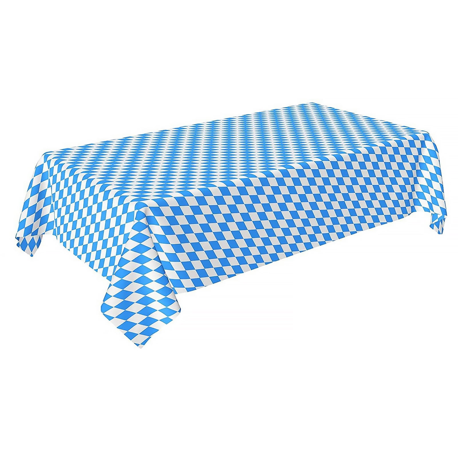 2 Pcs Oktoberfest Tablecloth 128 275CM Bavarian Flag Check Table Cloth Plastic Table Cover for Oktoberfest Party Decorations Bavarian Beer Party Favors Supplies
