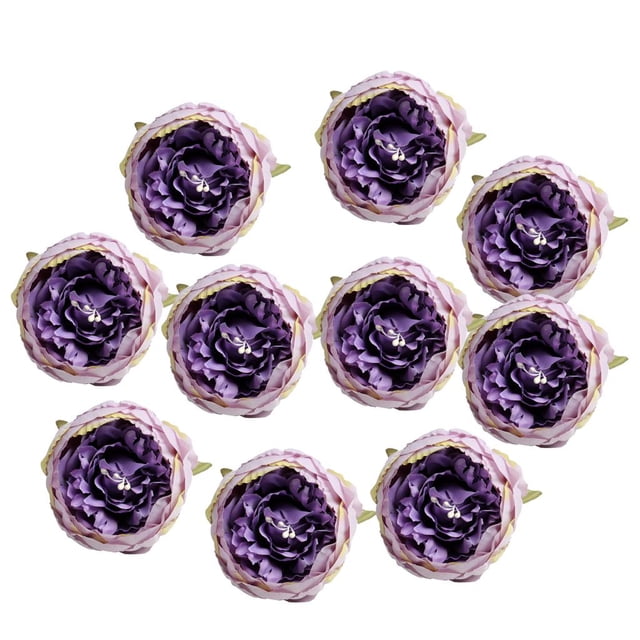 10pc cabezas de peonía rativas artificiales DIY boda fiesta en casa ración flores lila Yuyangstore Cabezas de flores