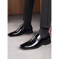thumbnail image 2 of Men Metal Decor Embossed Slip On Dress Shoes, Leisure Brown Dress Loafers, 2 of 3