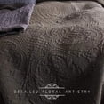 thumbnail image 4 of KASENTEX Stone Washed Quilted Coverlet Set with 2 Standard Sham, Cotton Ultra Soft Bedspread Traditional Country Chic Floral Embroidery Patterned, King, Clay Brown, 4 of 4