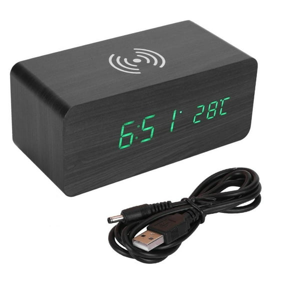 Alarm clocks wireless charging alarm clock compatible with iphone and samsung