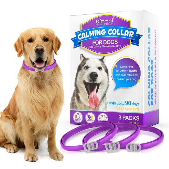 3‑Pack Dog Calming Collars deliver soothing comfy for dogs Adjustable Water‑Resistant Soft Collar for All dogs Comfort‑Fit Daily Pet Wear, Purple