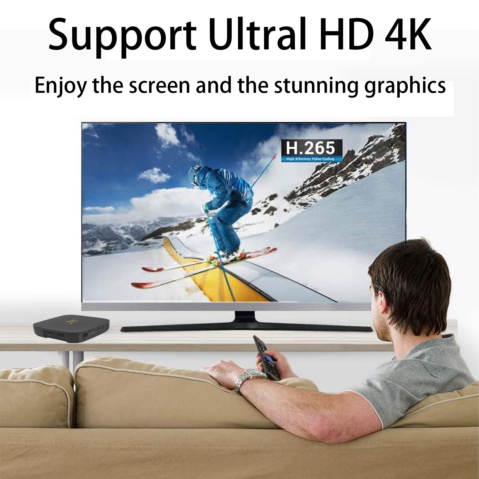 Android TV Box with Remote Controller, Dual-WiFi 2.4G/5G Android Box 8GB RAM+ 128GB ROM, 4K HDR BT 4.1 Android Set Top Box for Home, Office, and More, Black