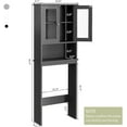 thumbnail image 2 of Sobaniilo Over The Toilet Storage Cabinet for Bathroom, Storage Organizer Over Toilet, Space Saver with Tempered Glass Doors, Gray, 2 of 7