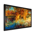 thumbnail image 2 of Designart 'Orange Autumn Forest Reflects On River' Lake House Framed Art Print, 2 of 4