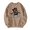 thumbnail image 2 of Halloween Sweatshirt for Men Pumpkin Ghost Printed Casual Long Sleeve Spooky Pullover Sweatshirt New Trendy Comfortable T Shirts Camel XXL, 2 of 5