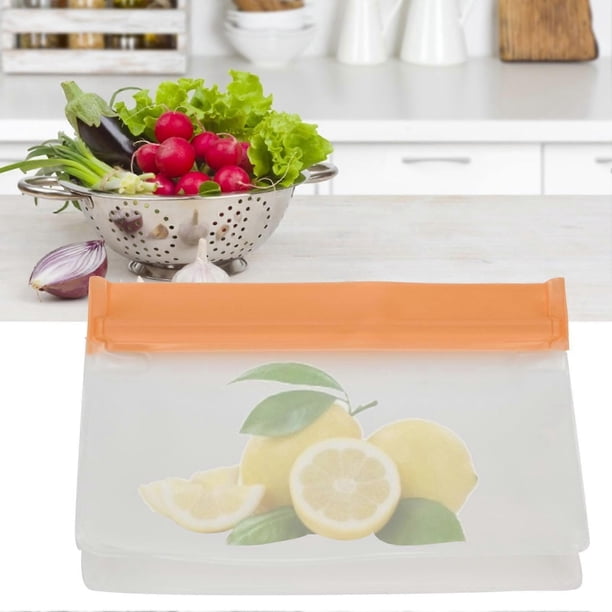 Bolsas de silicona para almacenar alimentos, respetuosas con el medio ambiente, a prueba de fugas, reutilizables, para almacenar alimentos y verduras, para el almuerzo en casa, marinar alimentos y v