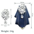 thumbnail image 3 of MENDENG Vintage Crystal Bow Tie Adjustable Navy Blue Bow Tie for Men Wedding Party Bowtie Men's Neckties Set, 3 of 6