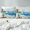thumbnail image 4 of Erosebridal Nautical Sailing Sheet Set Full, Coastal Sea Bedding Sets Full Size, Retro Anchor Compass Decor, 4 of 7