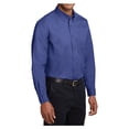 thumbnail image 4 of Mens Tall Long Sleeve Cotton/Polyester Easy Care Shirt Mediterranean Blue Large Tall, 4 of 6