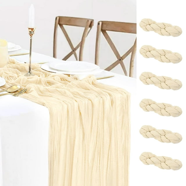 Estopilla Table Runner BLUETOP, color crema, 90 x 305 cm, 6 unidades
