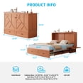 thumbnail image 3 of Mjkone Queen Murphy Bed Cabinet with Mattress and USB Charging Station, Folding Chest Bed For Living Room/Bedroom/Guest Room, Red, 3 of 8
