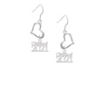 thumbnail image 2 of Delight Jewelry Silvertone Class of 2021 Open Heart French Earrings, 2 of 4