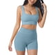 thumbnail image 1 of Gibobby Trajes de Entrenamiento para Mujer Conjunto de ropa de yoga Moda Sexy Correr al libre Desnudo Ropa deportiva Ropa deportiva de secado rápido ajustada(Azul,M), 1 of 5